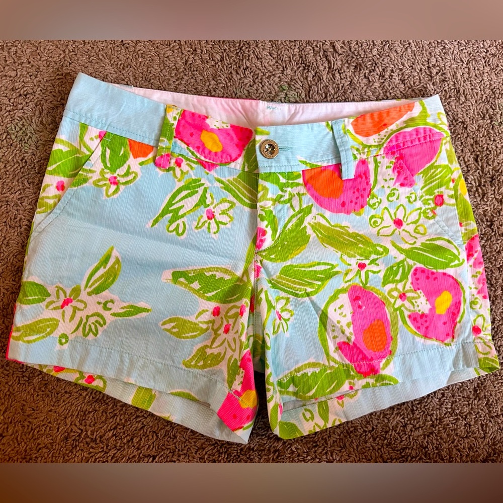 EUC Size 4 Pink Lemonade Lilly Pulitzer Callahan Shorts